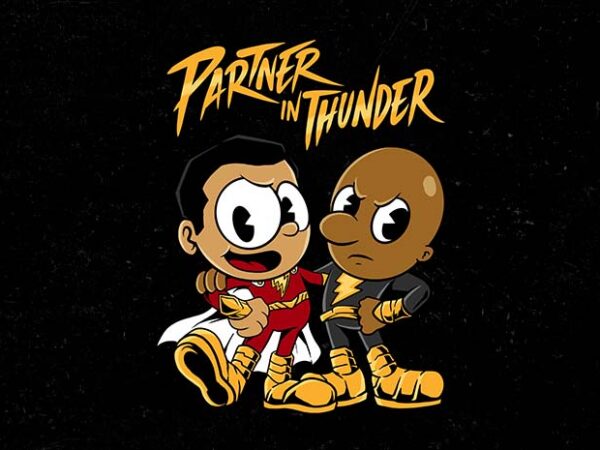 Partner in thunder t shirt illustration