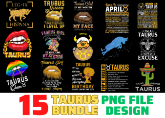 15 Taurus Shirt Designs Bundle For Commercial Use, Taurus T-shirt, Taurus png file, Taurus digital file, Taurus gift, Taurus download, Taurus design