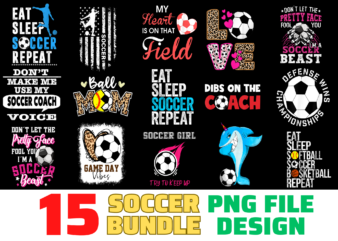 15 Soccer Shirt Designs Bundle For Commercial Use, Soccer T-shirt, Soccer png file, Soccer digital file, Soccer gift, Soccer download, Soccer design