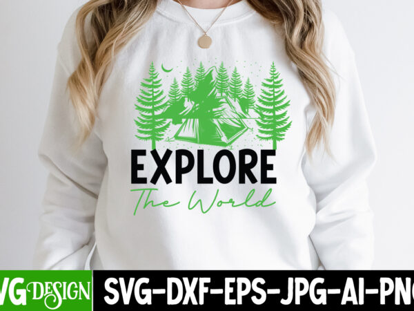 Explore the world t-shirt design, explore the world svg cut file, camping svg bundle, camping crew svg, camp life svg, funny camping svg, campfire svg, camping gnomes svg, happy camper