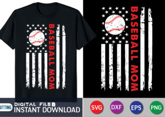 Baseball Mom American Flag Shirt, American Flag Baseball Dad T-Shirt, American Flag Baseball, Father’s Day Gift, Happy Father’s Day, Baseball Team, Patriotic Baseball T-Shirt