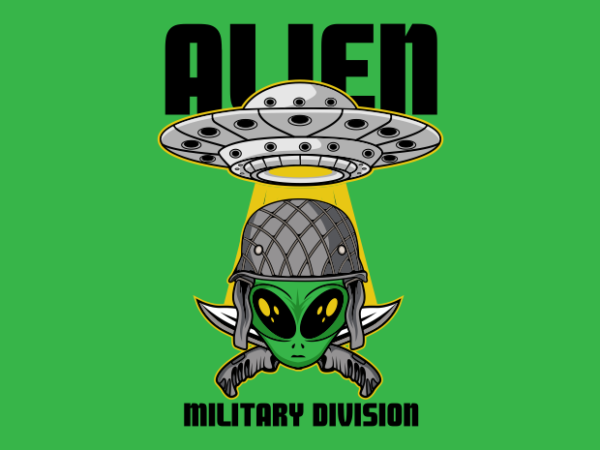 Alien military division t shirt vector