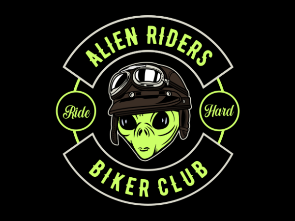 Alien rider cartoon t shirt vector