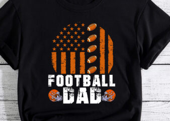 American Flag Football Basketball Dad Gift Ball Father_s Day T-Shirt PC 1