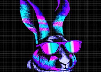 Hip Colorful Easter Bunny With Sunglasses Png, Colorful Easter Png, Colorful Bunny Png, Easter Day Png