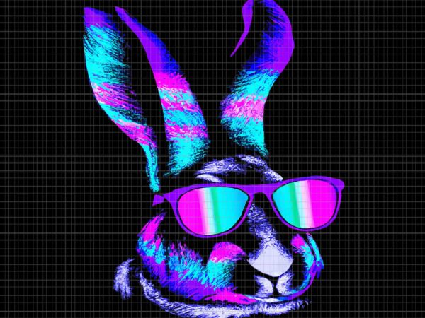 Hip colorful easter bunny with sunglasses png, colorful easter png, colorful bunny png, easter day png graphic t shirt