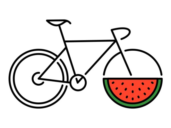 Bicycle watermelon t shirt template