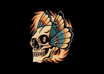 Death Butterfly t shirt vector illustration