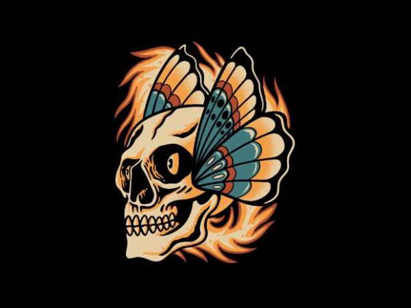 Death butterfly t shirt vector illustration
