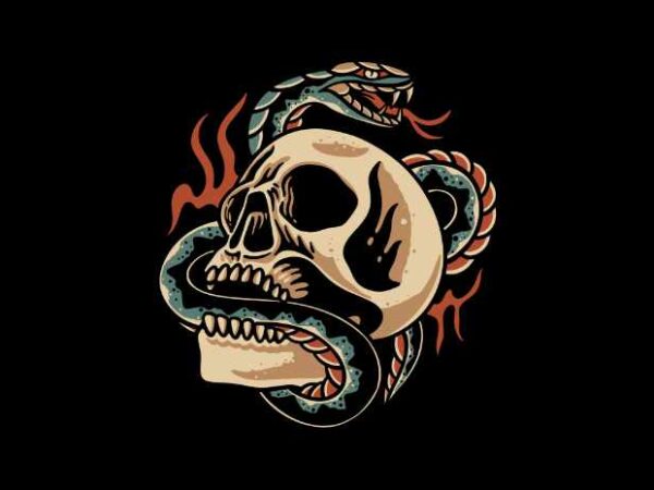 Death snake t shirt vector illustration