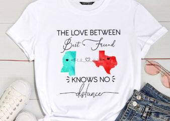 Best Friend Long Distance State, All States, Hearts Over Cities, Best Friend Gift, Gift from Besties, Gift from BFF T-Shirt