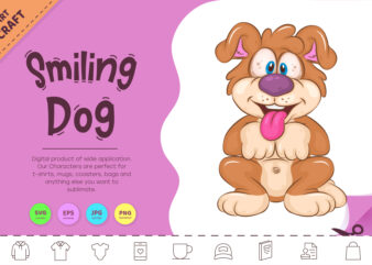 Cartoon Smiling Dog. Clipart. t shirt vector file