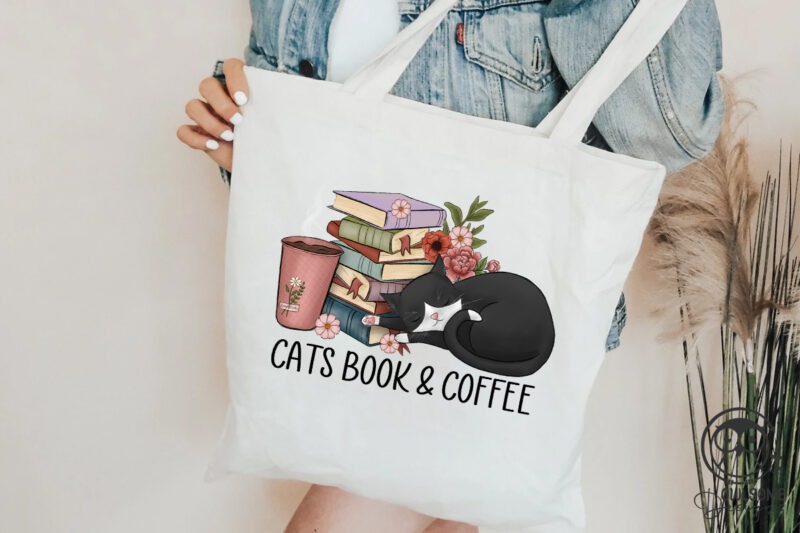 Cats Book And Coffee Png
