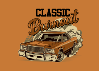 Classic Burnout cartoon t shirt vector file