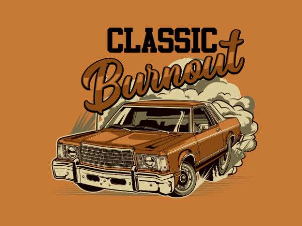 Classic burnout cartoon t shirt vector file