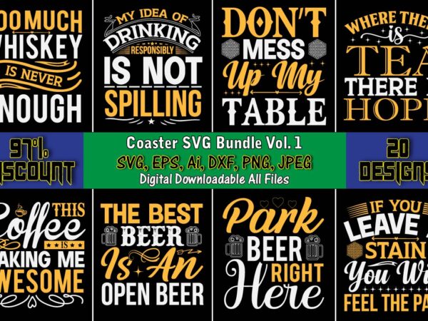 Coaster svg bundle vol. 1, coaster,coaster t-shirt,coaster design,coaster t-shirt design, coaster svg,coaster svg bundle, drink coaster svg,beer quote svg, coffee coaster svg, floral monogram svg, tea saying svg, wine svg,coaster