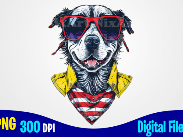 Happy dog, 4th of july, stars and stripes, independence day png sublimation t shirt design