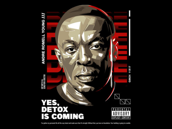 Dr dre detox t shirt vector illustration