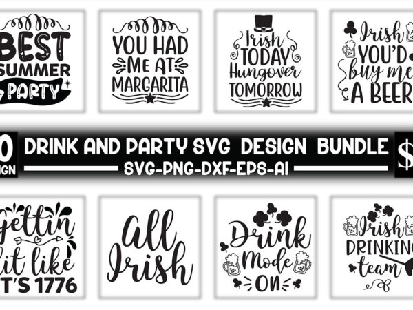 Drink and party svg design bundle