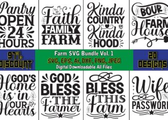 Farm SVG Bundle Vol. 1, Farm,Farm t-shirt,Farm svg design,Farm SVG Bundle, farmhouse svg, farm animal svg, farm life svg,svg designs, svg quotes, svg sayings, chicken svg, cow svg, heifer,farm svg