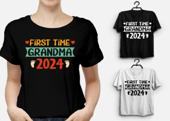 First Time Grandma 2024 T-Shirt Design
