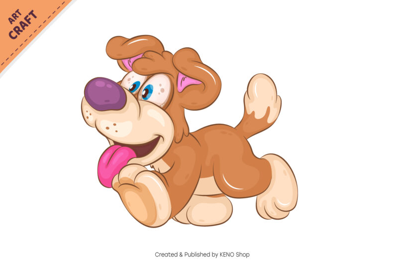 Set of Cartoon Dogs 02. Clipart.