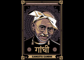 Gangsta Gandhi t shirt design template