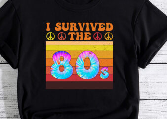 I Survived The 80s Hippie Vintage Retro T-Shirt – 80th Birthday Gift Tee for Women Men PC