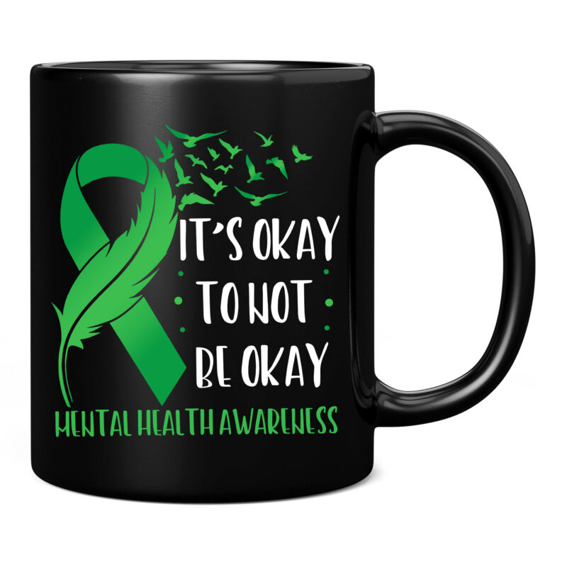 Its Ok Not To Be Ok Mental Health Awareness Butterfly Ribbon T-Shirt PC