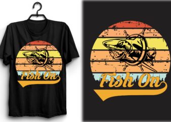 Fish On t shirt graphic design