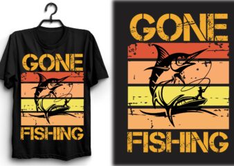 Gone Fishing t shirt design template