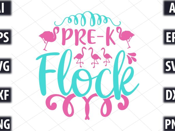 Pre-k flock t shirt illustration