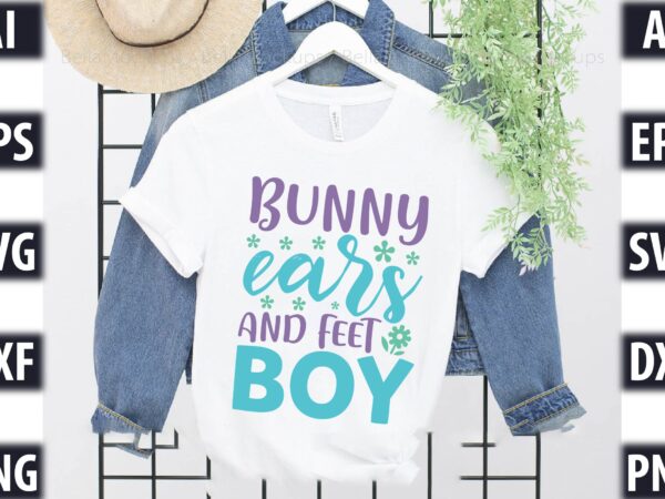 Bunny ears and feet – boy t shirt template