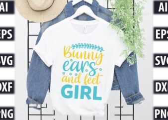 Bunny ears and feet – girl t shirt template