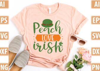 Peach love irish t shirt illustration