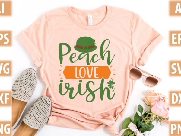 Peach love irish t shirt illustration