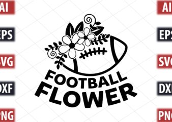Football Flower t shirt graphic design