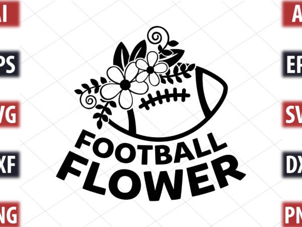 Football flower t shirt graphic design
