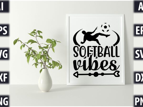 Softball vibes t shirt template vector