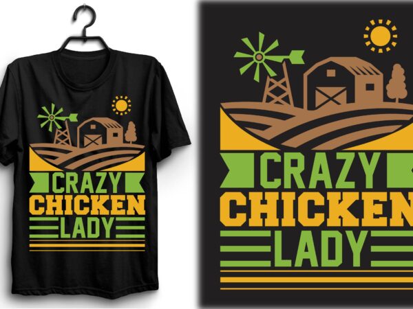 Crazy chicken lady t shirt vector file
