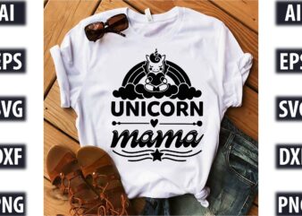 unicorn mama t shirt vector graphic