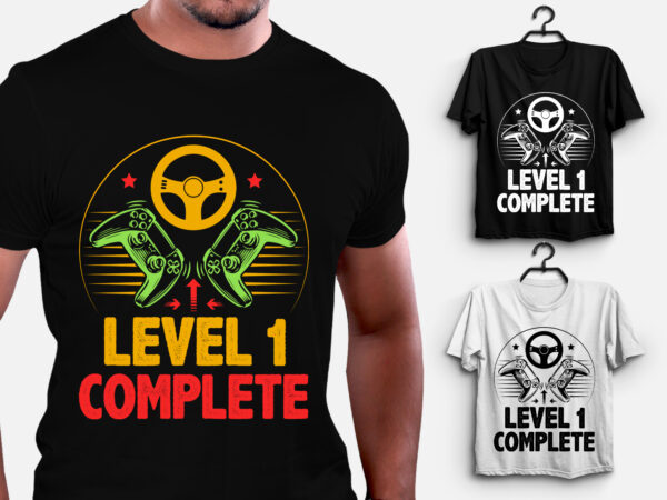 Level 1 complete gamer t-shirt design