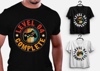 Level 4 Complete Gamer Anniversary T-Shirt Design