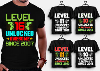 Level Unlocked Birthday T-Shirt Design