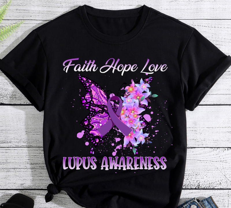 Lupus Awareness Png, Butterfly Faith Hope Love Lupus Awareness Gifts Png, Lupus Warrior Png, Lupus Awareness Month Png, Purple Ribbon Png