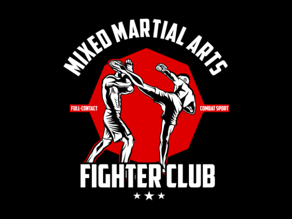 Mma fighter club logo t shirt designs for sale