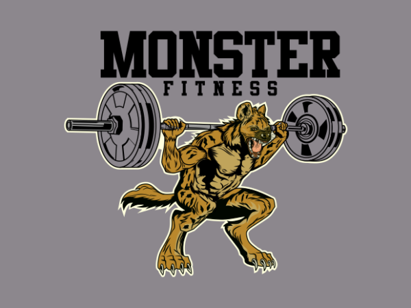 Monster fitness t shirt designs for sale