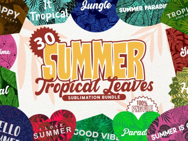 Summer tropical sublimation png bundle, summer t-shirt designs bundle, universtock