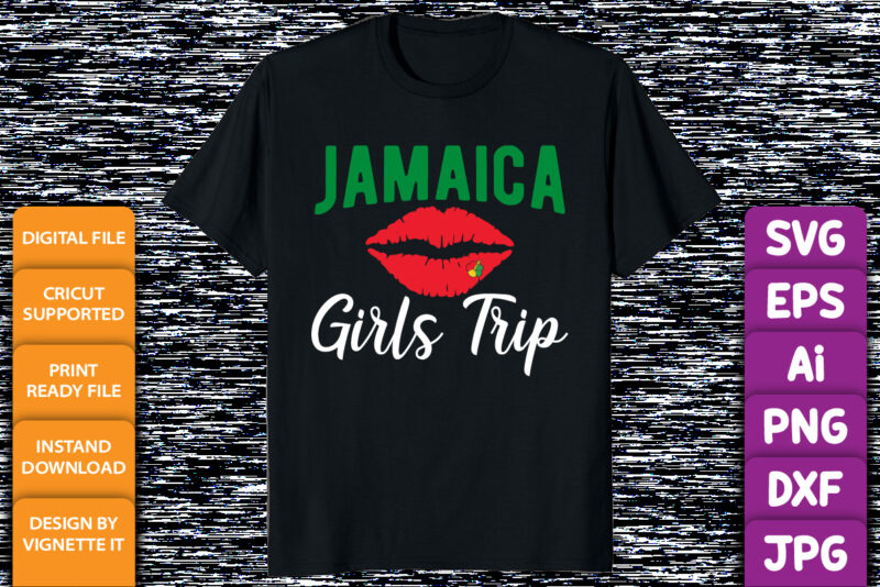 Jamaica Girls Trip Bride Squad Jamaica Best Friend Trip shirt print template Girls summer trip typography shirt design