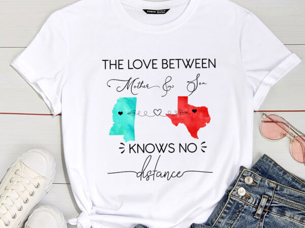 Mother son long distance state, all states, hearts over cities, mother son gift, gift from son, gift from mom t-shirt